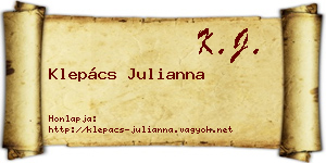 Klepács Julianna névjegykártya