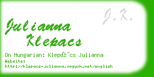 julianna klepacs business card